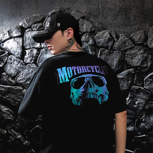 [59.9一件]夏季新款纯棉常规休闲宽松款圆领流行七彩个性简单印花短袖潮T恤 MT-1621 商品图5