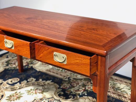 红桥红  家具严选  缅甸花梨（大果紫檀）  【146 三抽刀牙 小书桌两件套】 商品图6