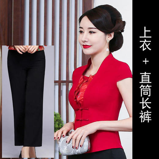 LYR-2048新款改良棉麻刺绣中式套装 商品图2