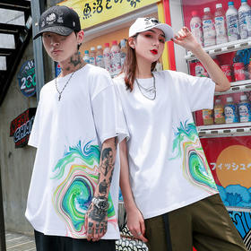 [59.9一件]2020新款夏季宽松大码纯棉潮流创意思维高清数码印花短袖个性T恤 MT-1620