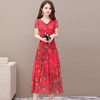 YWE-AEZ-JBAL19A58气质减龄时尚大码印花雪纺连衣裙 商品缩略图1