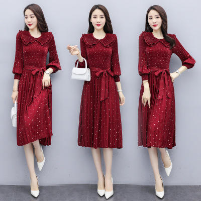 CQ QY99956 2020年秋季波点时尚气质潮流套头长袖中长款连衣裙 商品图2
