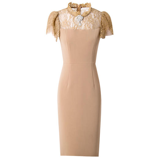 FMY-F20XL29986夏装名媛典雅修身蕾丝拼接轻熟风气质连衣裙 商品图4