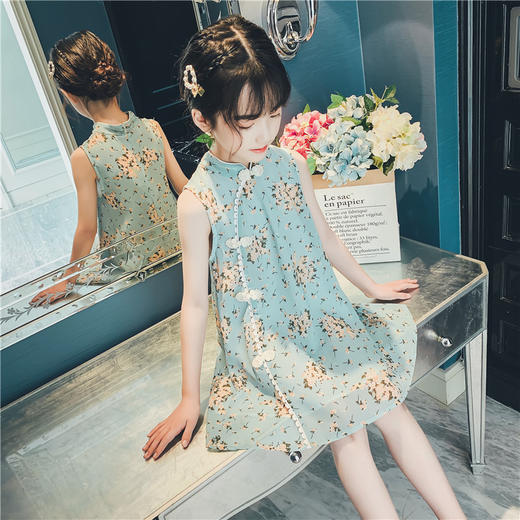 SY-TX95385夏新款小女孩中国风古装公主裙儿童旗袍 商品图1
