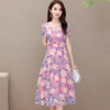 YWE-FL-X2005优雅气质修身显瘦印花连衣裙 商品缩略图0