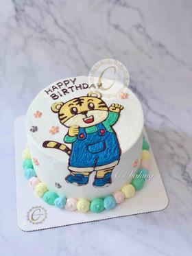 （手绘）巧虎 忌廉蛋糕（默认自提，收费配送请联系客服）