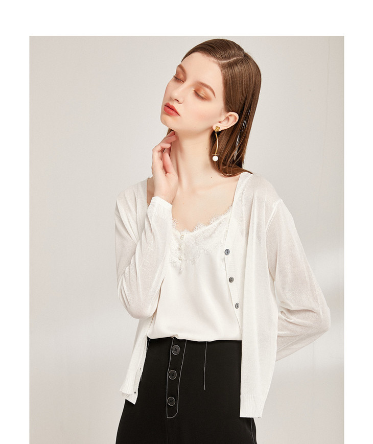 原价429特卖价65欧昵雪女装专场后背镂空休闲宽松针织衫w8839ouyw