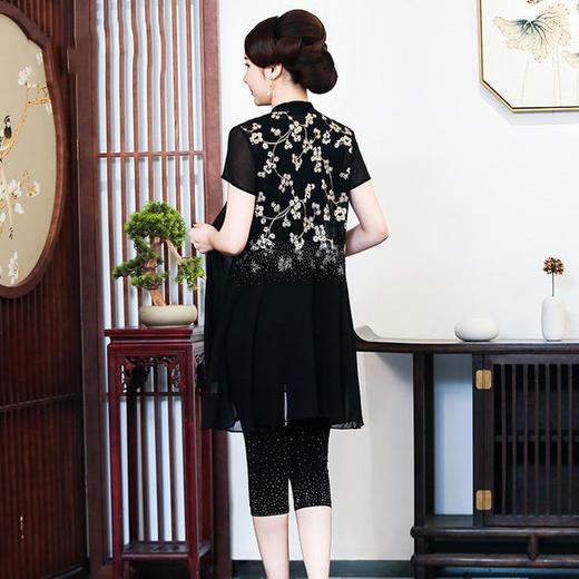 CMY-82328新款优雅气质烫钻刺绣防晒披肩外套三件套 商品图2