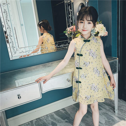 SY-TX95385夏新款小女孩中国风古装公主裙儿童旗袍 商品图3