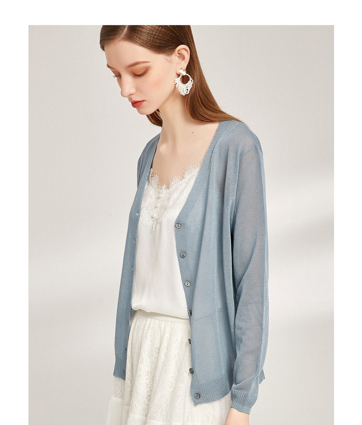 原价429特卖价65欧昵雪女装专场后背镂空休闲宽松针织衫w8839ouyw