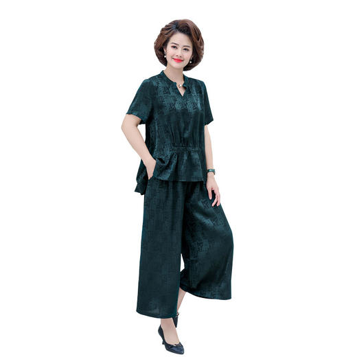 SM-125P-9005加肥加大码妈妈夏装新款洋气阔太太遮肚子200斤套装 商品图4