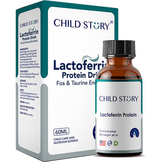 童年故事蛋白饮液60ml乳铁蛋白滴剂儿童乳清乳铁蛋白美国原装进口 商品图0