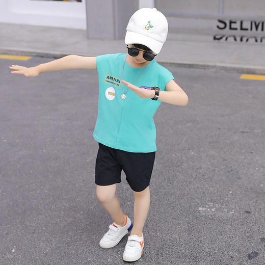 XR-475A夏新款儿童运动套装 卡通无袖背心中小童韩版潮 商品图1