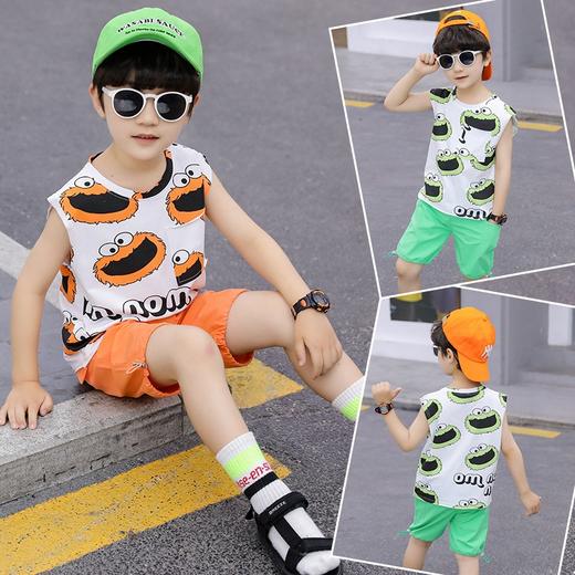 XR-475A夏新款儿童运动套装 卡通无袖背心中小童韩版潮 商品图2