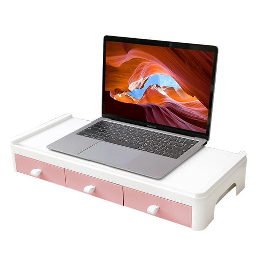 【电脑笔记本增高架】简易办公室电脑显示器增高架 桌面抽屉式收纳盒笔记本屏幕护颈支架 商品图4