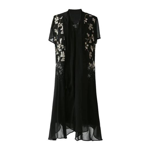 CMY-82328新款优雅气质烫钻刺绣防晒披肩外套三件套 商品图4