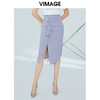 VIMAGE纬漫纪夏季优雅时尚高腰开叉百搭半身裙包臀裙女V1206802 商品缩略图1