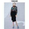 VIMAGE纬漫纪秋季新款时尚通勤不规则下摆修身包臀半身裙女裙V1406008 商品缩略图1