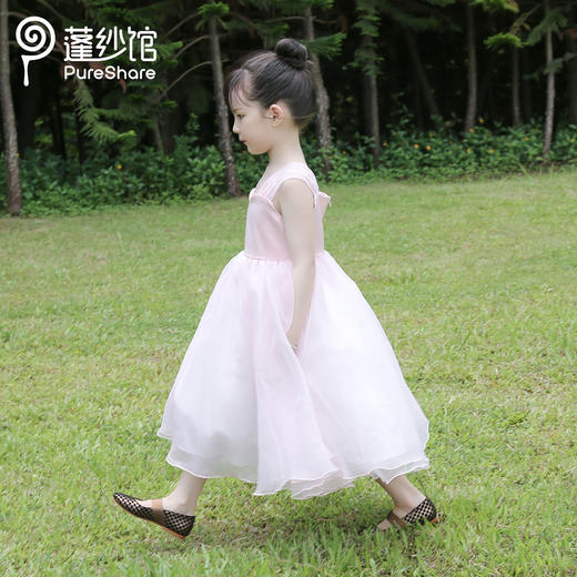 pureshare 女童连衣裙夏新款蓬蓬纱宝宝公主裙子-粉色桃心礼服裙 商品图0