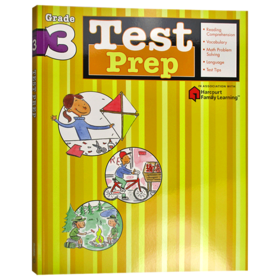 Flash Kids 预测卷三年级 英文原版 Test Prep Grade 3 英语测试练习 Harcourt Family Learning 小学英语教材教辅练习册 英文版