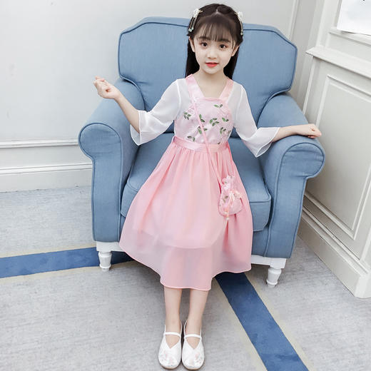 DHX-SHLGX981090（配腰带 配包包）女童超仙汉服襦裙中国风古装连衣裙 商品图1