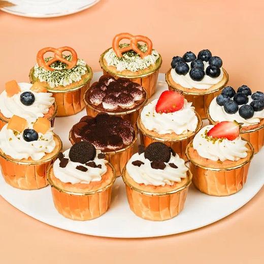 24杯鲜果奶油杯子蛋糕下午茶款无蜡烛生日帽