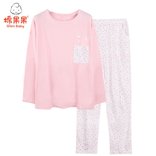 棉果果秋季妈妈款成人家居服棉毛长袖长裤套头套装 花型随机发货M521302220555 商品图5