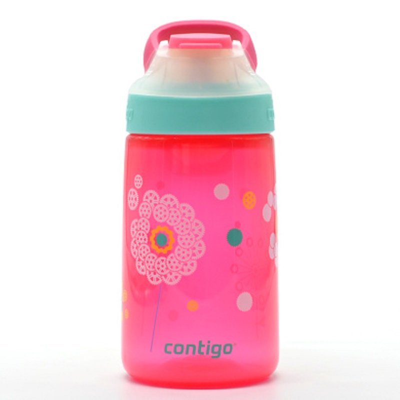 美国contigo康迪克儿童防漏直饮杯414ML 樱花蒲公英JPY带授权招加盟代理