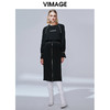 VIMAGE纬漫纪秋款时尚休闲logo印花包臀假两件卫衣连衣裙V1477004 商品缩略图1
