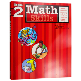 Flash Kids 数学技巧2年级 英文原版 Math Skills Grade 2 美国英语教材教辅练习册 Harcourt Family Learning 家庭英文学习