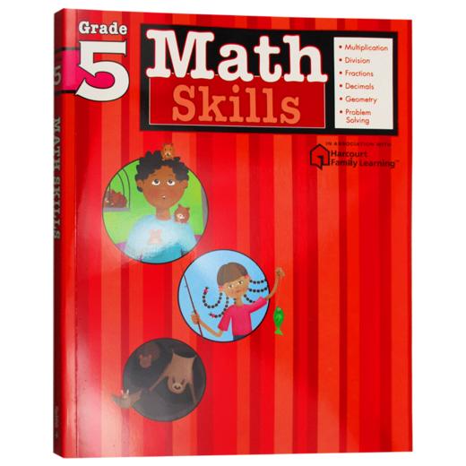 Flash Kids 数学技巧5年级 英文原版 Math Skills Grade 5 美国英语教材教辅练习册 Harcourt Family Learning 家庭英文学习 商品图0