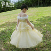 pureshare 女童连衣裙夏款贝尔公主裙礼服蓬蓬纱裙-金色玫瑰公主裙 商品缩略图4