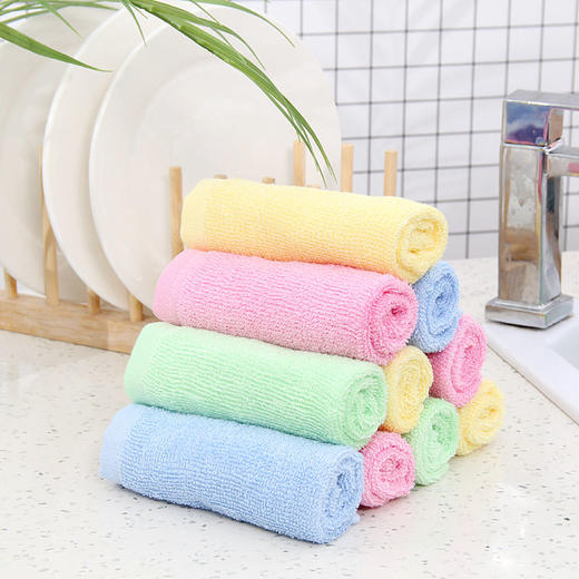 【10条用一年 厨房专用不沾油抹布】油利除洗碗巾 竹纤维洗碗布擦手洗碗多功能 商品图6