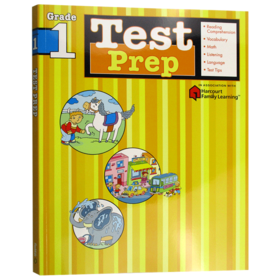 Flash Kids 预测卷一年级 英文原版 Test Prep Grade 1 英语测试练习 Harcourt Family Learning 小学英语教材教辅练习册 英文版