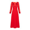 VIMAGE纬漫纪秋款时尚性大V领复古泡泡袖修身礼服连衣裙V1477005 商品缩略图4