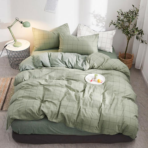 良品汇馆 | 水洗棉 格纹四件套 无印风格 （多颜色 多尺寸） 商品图3