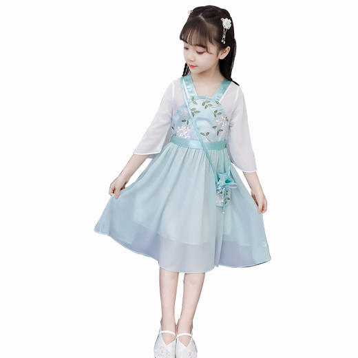 DHX-SHLGX981090（配腰带 配包包）女童超仙汉服襦裙中国风古装连衣裙 商品图4