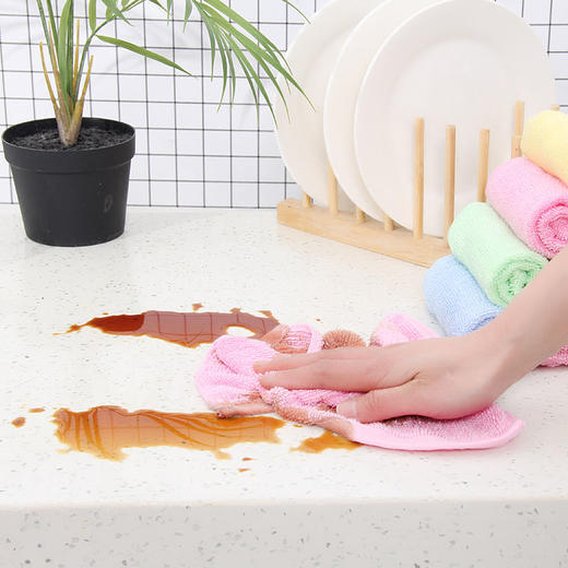 【10条用一年 厨房专用不沾油抹布】油利除洗碗巾 竹纤维洗碗布擦手洗碗多功能 商品图5