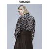 VIMAGE纬漫纪秋款时尚复古高领系带泡泡袖印花衬衫女上衣V1413009 商品缩略图3
