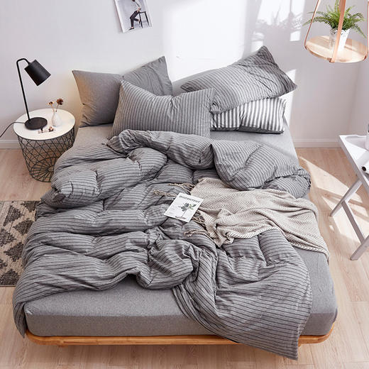 良品汇馆 | 天竺棉 条纹四件套 无印风格（多颜色 多尺寸） 商品图4