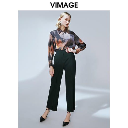 VIMAGE纬漫纪秋季新款通勤职业垂感舒适直筒西装裤长裤女显瘦V1405007 商品图1