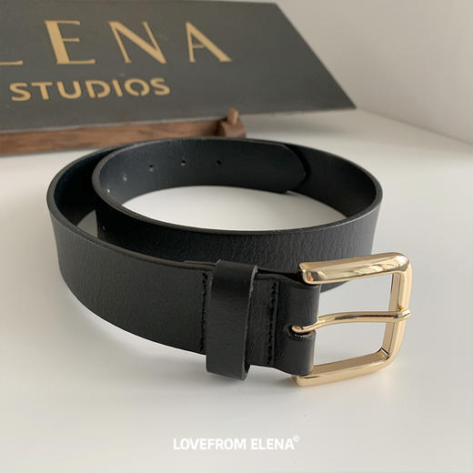 【Elena定制】双色宽版牛皮腰带 商品图2