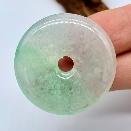 派瑞翡翠 翡翠平安扣 糯冰种 飘花 商品图2