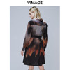VIMAGE纬漫纪秋季新款时尚个性扎染撞色印花收腰衬衫连衣裙女V1407009 商品缩略图3