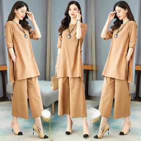 CQ-CANCAN8201新款时尚优雅气质短袖套装