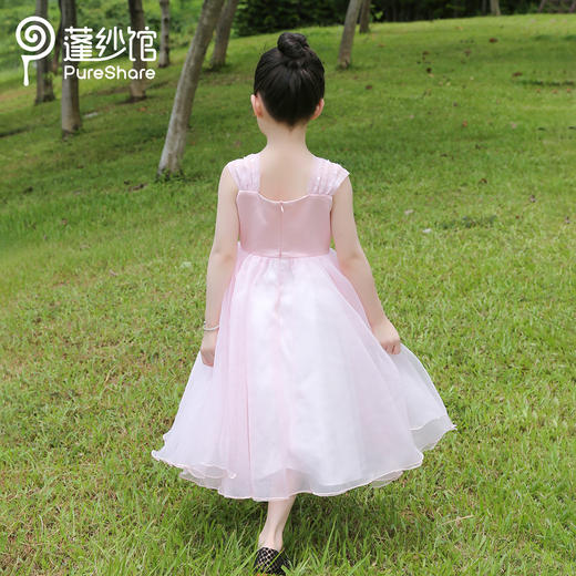 pureshare 女童连衣裙夏新款蓬蓬纱宝宝公主裙子-粉色桃心礼服裙 商品图1