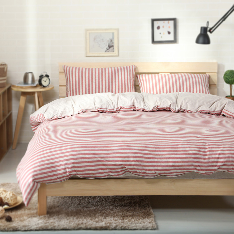 良品汇馆 | 天竺棉 条纹四件套 无印风格（多颜色 多尺寸）