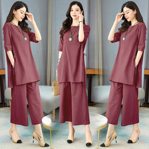 CQ-CANCAN8201新款时尚优雅气质短袖套装 商品图1