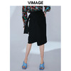 VIMAGE纬漫纪秋季新款时尚通勤不规则下摆修身包臀半身裙女裙V1406008 商品缩略图0