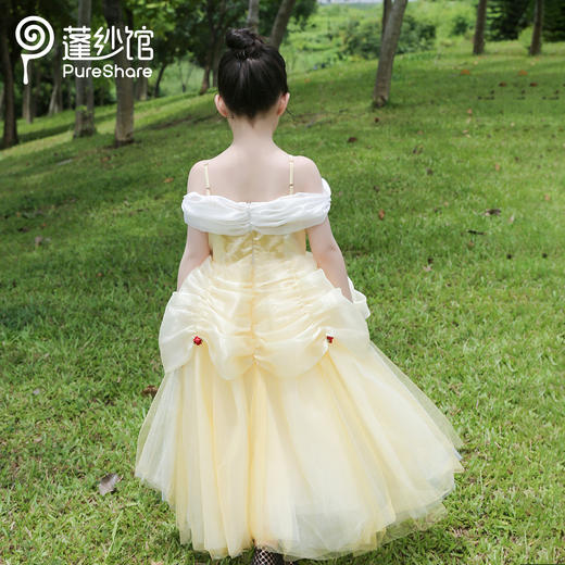 pureshare 女童连衣裙夏款贝尔公主裙礼服蓬蓬纱裙-金色玫瑰公主裙 商品图2